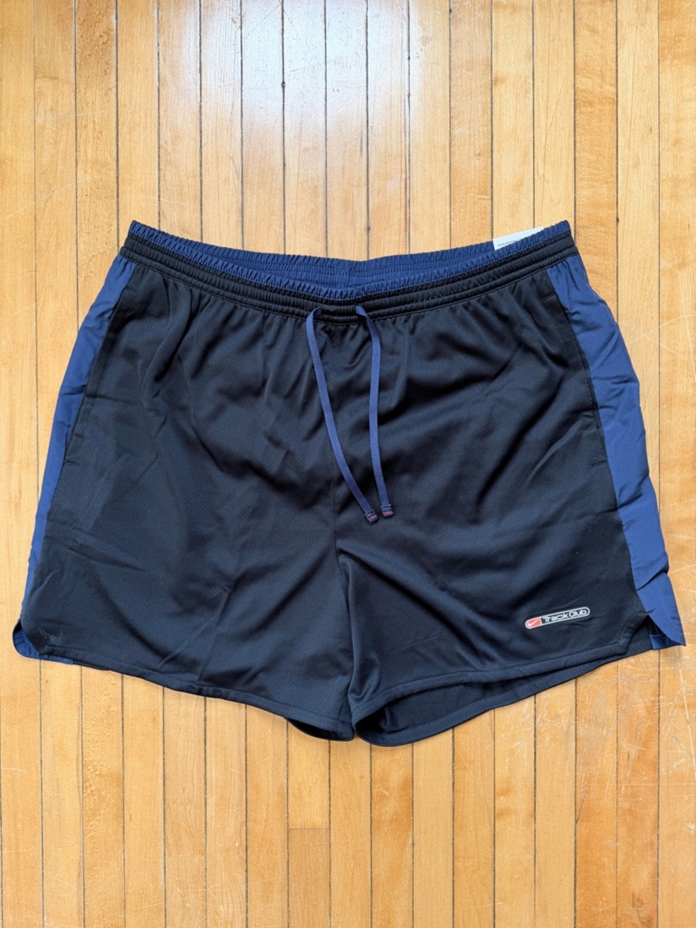 NWT Nike Men’s  Track Club Dri-FIT 5" Men’s Running Shorts Black & Blue Sz. L